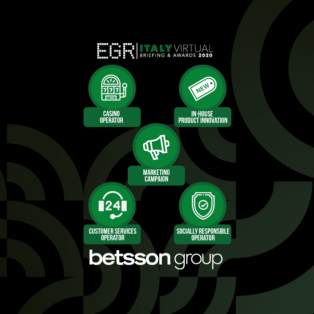 Betsson Group Wins Big at the EGR Italy Awards 2020