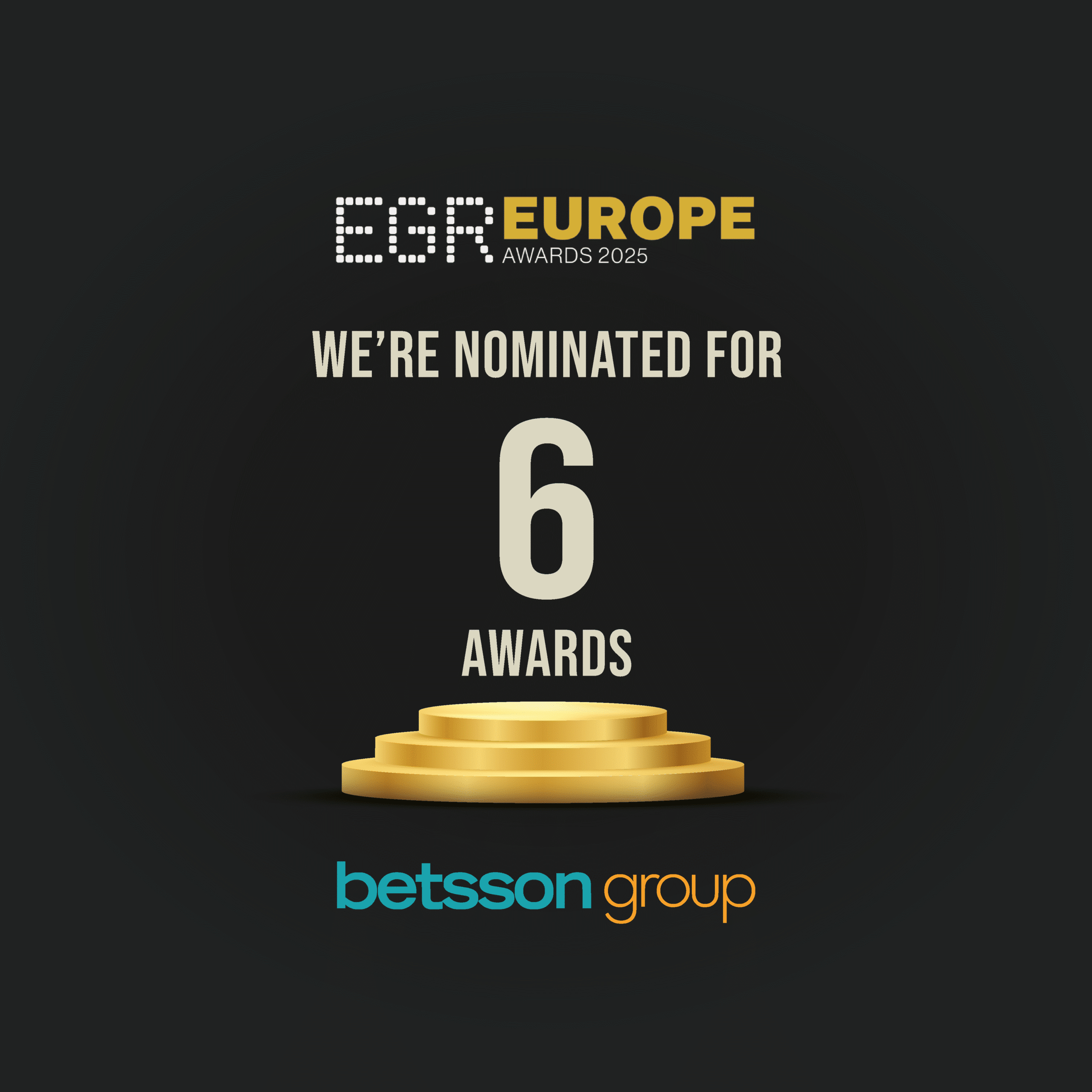 Betsson Group Nominated for Six Awards at the EGR Europe Awards 2025